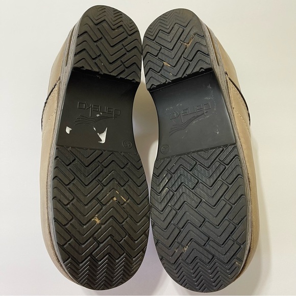 Dansko Women EU 43 US 12.5-13 Soft Leather Slip On Clogs Mules Tan Beige Nursing - Picture 6 of 11